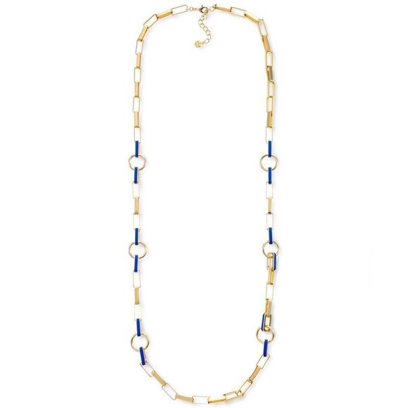 Alfani Gold and Blue paper clip 42”Necklace - Picture 1 of 4